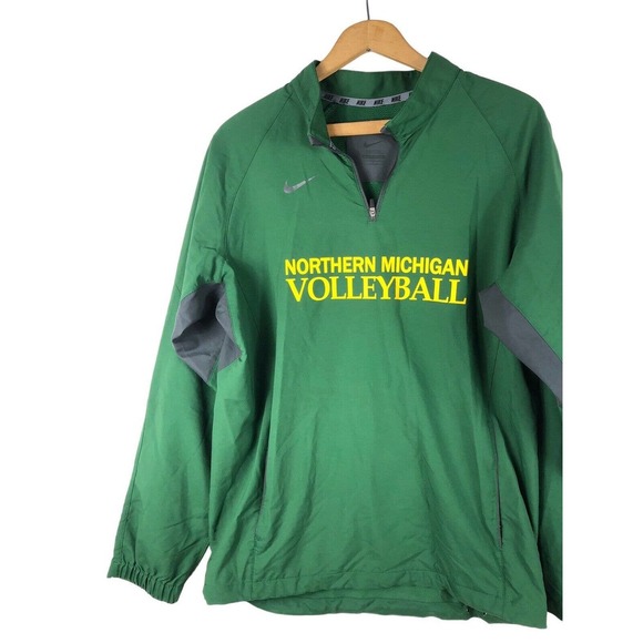 Northern Michigan Volleyball 1/4 Zip Pullover Jacket Small Green Mens - Picture 3 of 6